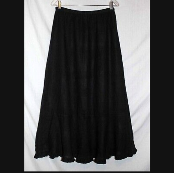 90s/ early 2000s black /linen midi/maxi skirt - Picture 2 of 7